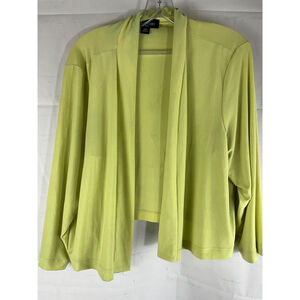 Perceptions Women's Open Front Cardigan Jacket 18W Lime Green Used